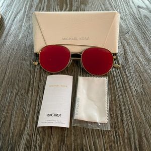 Michael Kors Lon Rounded Aviator Sunglasses